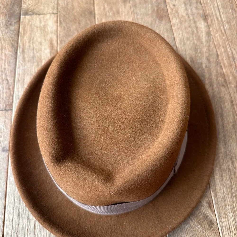 Bailey of Hollywood Darron Pork Pie Hat Mens Small Lite‎ Felt Wool Brown Retro